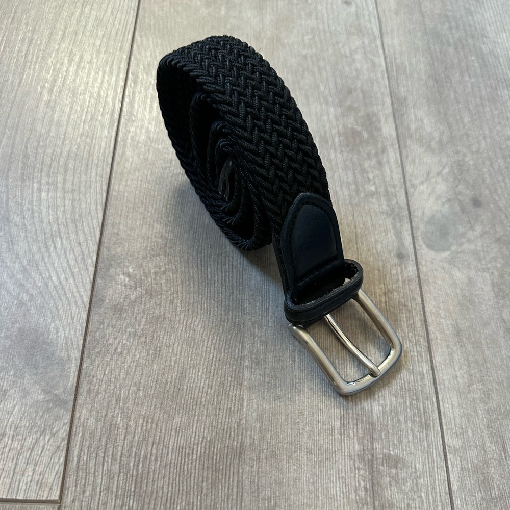 Vintage Boys Black Woven Braided Leather Belt Size Small “Jake” Engraved - Picture 6 of 14